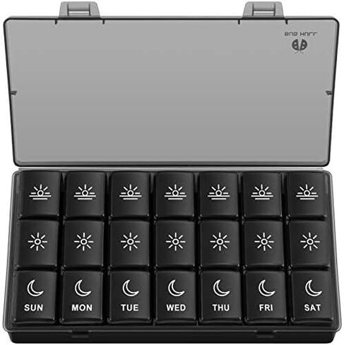 BUG HULL Weekly Pill Organizer 3X a Day, Daily 7 Day Pill Box 3 Times a Day, Travel Medicine Pill Organizer Pill Case Container for Vitamins, Supplements in Kuwait