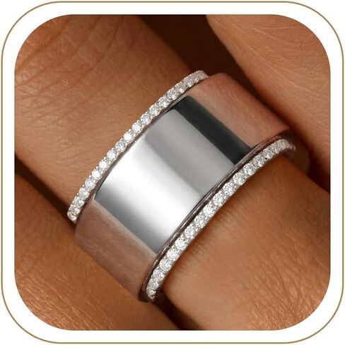 Stackable Ring Compatible with Oura Ring Gen 5/4 Accessories, Non Tarnish Dainty Eternity Wedding Bands for Women, Half Pavé Thin Stacking Smart Rings, Thumb Pinky (Size 4-12, Half Sizes) in Saudi Arabia