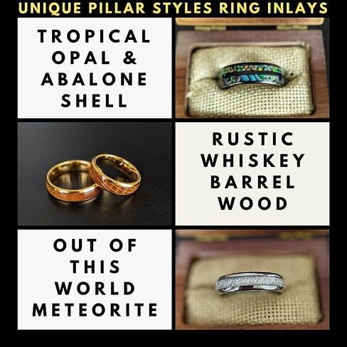 Thin 18K Rose Gold Ring Meteorite Wedding Bands Womens Ring 6mm Tungsten Purple Lapis Lazuli Ring Couples Ring Set Womens Wedding Band in Saudi Arabia