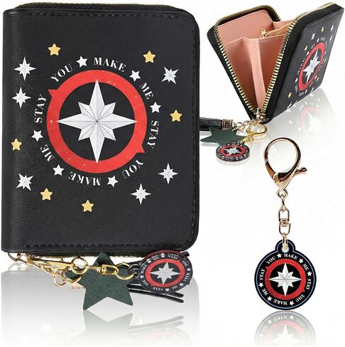 Wallet and Keychain Set, PU Leather Wallet with Matching Keychain, Stylish Korea Gifts and Everyday Merchandise in Saudi Arabia