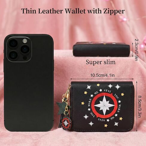Wallet and Keychain Set, PU Leather Wallet with Matching Keychain, Stylish Korea Gifts and Everyday Merchandise in Saudi Arabia