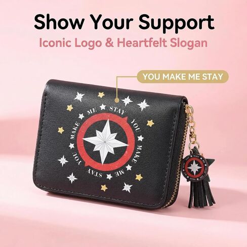 Wallet and Keychain Set, PU Leather Wallet with Matching Keychain, Stylish Korea Gifts and Everyday Merchandise in Saudi Arabia