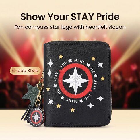 Wallet and Keychain Set, PU Leather Wallet with Matching Keychain, Stylish Korea Gifts and Everyday Merchandise in Saudi Arabia