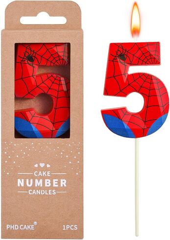 PHD CAKE 2.76 Inch Number Spider 3 Crystal Web Birthday Candles, Spider Number Candles, Cake Number Candles, Party Celebration in Kuwait