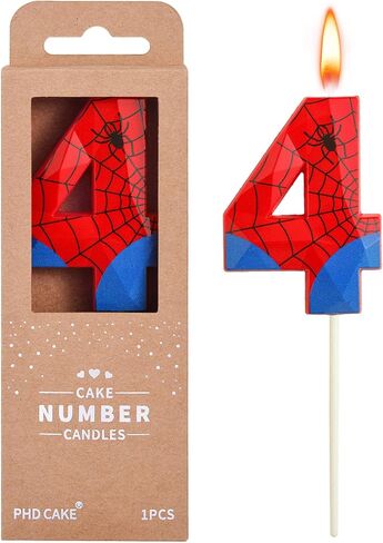 PHD CAKE 2.76 Inch Number Spider 3 Crystal Web Birthday Candles, Spider Number Candles, Cake Number Candles, Party Celebration in Kuwait