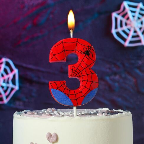PHD CAKE 2.76 Inch Number Spider 3 Crystal Web Birthday Candles, Spider Number Candles, Cake Number Candles, Party Celebration in Kuwait