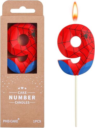 PHD CAKE 2.76 Inch Number Spider 3 Crystal Web Birthday Candles, Spider Number Candles, Cake Number Candles, Party Celebration in Kuwait