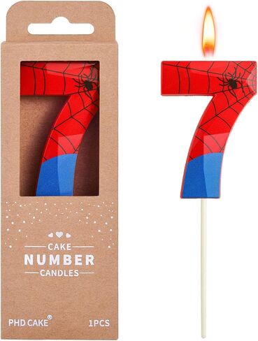 PHD CAKE 2.76 Inch Number Spider 3 Crystal Web Birthday Candles, Spider Number Candles, Cake Number Candles, Party Celebration in Kuwait
