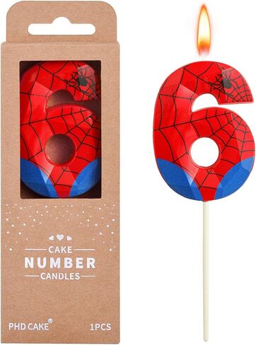 PHD CAKE 2.76 Inch Number Spider 3 Crystal Web Birthday Candles, Spider Number Candles, Cake Number Candles, Party Celebration in Kuwait