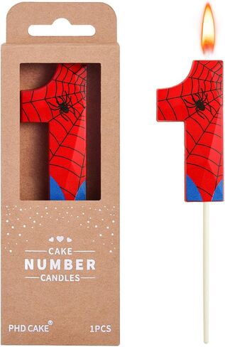 PHD CAKE 2.76 Inch Number Spider 3 Crystal Web Birthday Candles, Spider Number Candles, Cake Number Candles, Party Celebration in Kuwait