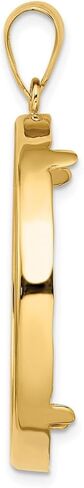 Coin Jewelry 14k Polished 32.7mm Prong Coin Bezel Pendant, Yellow in Kuwait