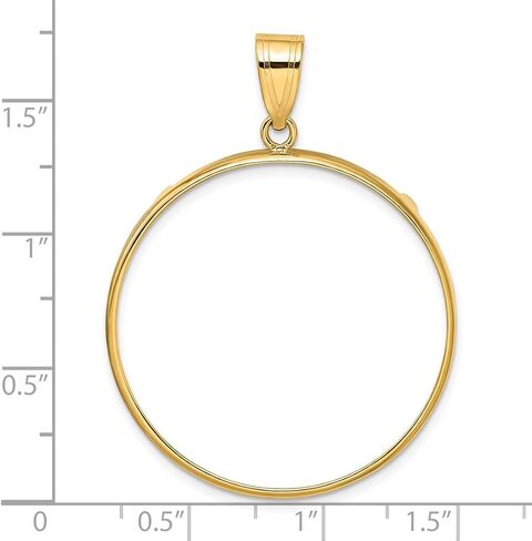 Coin Jewelry 14k Polished 32.7mm Prong Coin Bezel Pendant, Yellow in Kuwait