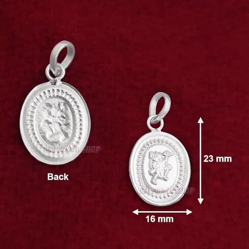 Lord Hanuman Flying Pose Designer Pendant in 925 Silver – Unisex Locket for Strength, Devotion & Blessings – Wearable with Thread or Chain – Ideal Gift for Children & Elders – Lightweight 1.3g – Size 23x16mm – Divine Jewelry for Daily Protection & Charm in Saudi Arabia