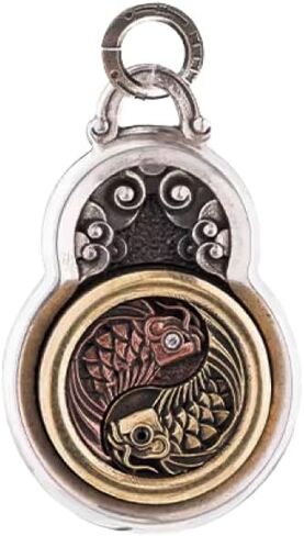 COPPERTIST.WU Taiji Fish Pendant for Necklace,Bagua Gourd Amulet Taiji Eight Diagrams Yin Yang Pendant Necklace for Men Women in Kuwait