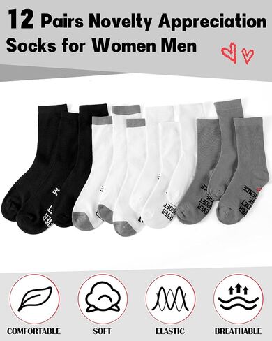 Cuffbow 12 Pairs Employee Appreciation Socks Bulk CNA Week Thank You Gift for Coworker Nurse Teacher Staff Funny Novelty Crew Sock with Never Forget the Difference You Make Saying Team Graduation Gift in Saudi Arabia