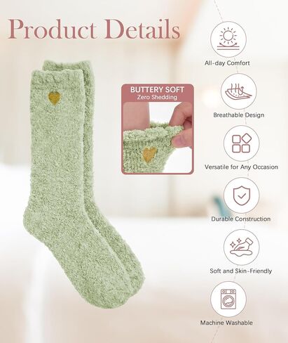 American Trends Fuzzy Socks for Women in Gift Box, Ultra-Soft Cloud Sleep Socks with Thinking of You Wrap, Gifts for Women in Saudi Arabia