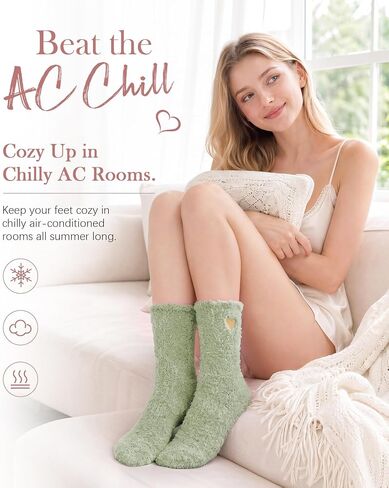 American Trends Fuzzy Socks for Women in Gift Box, Ultra-Soft Cloud Sleep Socks with Thinking of You Wrap, Gifts for Women in Saudi Arabia