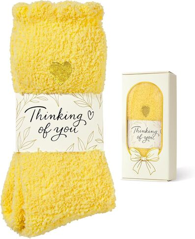 American Trends Fuzzy Socks for Women in Gift Box, Ultra-Soft Cloud Sleep Socks with Thinking of You Wrap, Gifts for Women in Saudi Arabia