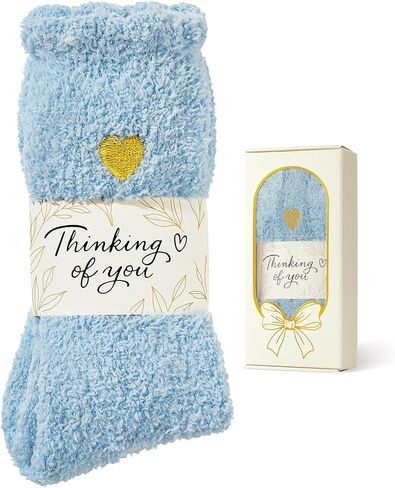 American Trends Fuzzy Socks for Women in Gift Box, Ultra-Soft Cloud Sleep Socks with Thinking of You Wrap, Gifts for Women in Saudi Arabia