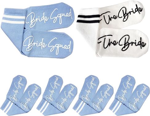 LADY&HOME Bride&Bride Squad Socks Cotton Socks for Bridesmaid Gifts,Bach Party Favors, Bridal Shower Decors,Engagement Gift in Saudi Arabia