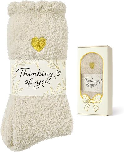 American Trends Fuzzy Socks for Women in Gift Box, Ultra-Soft Cloud Sleep Socks with Thinking of You Wrap, Gifts for Women in Saudi Arabia