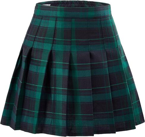 Girls Mini Pleated Skirt Uniform Skirts for Girl High Waisted Skorts with Shorts Casual Sports Plaid Skort in Saudi Arabia