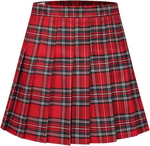 Girls Mini Pleated Skirt Uniform Skirts for Girl High Waisted Skorts with Shorts Casual Sports Plaid Skort in Saudi Arabia