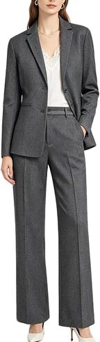 Women’s Suits 2 Piece Sets Business Outfits Blazers for Women Pants Suit Long Sleeve Lapel Button for Work Office in Saudi Arabia