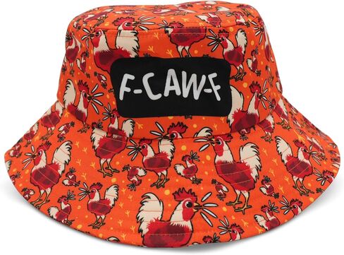 F Cawf Bucket Hat Funny Rooster Hat for Men and Women 22.8 to 23.6 Inches Adjustable Farm Humor Sun Hat in Saudi Arabia