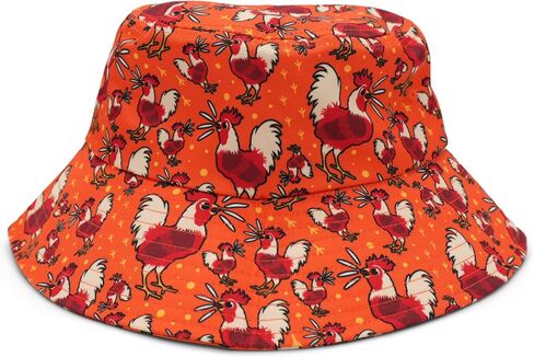 F Cawf Bucket Hat Funny Rooster Hat for Men and Women 22.8 to 23.6 Inches Adjustable Farm Humor Sun Hat in Saudi Arabia