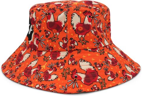 F Cawf Bucket Hat Funny Rooster Hat for Men and Women 22.8 to 23.6 Inches Adjustable Farm Humor Sun Hat in Saudi Arabia