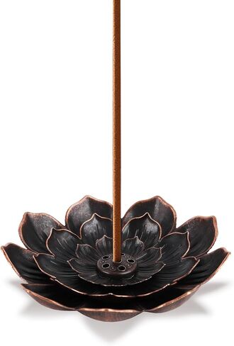 Incense Burner, Incense Holder for Sticks, Brass Lotus Incense Base with Removable Ash Catcher for Home Decor, Meditation, Yoga and Divination in Kuwait