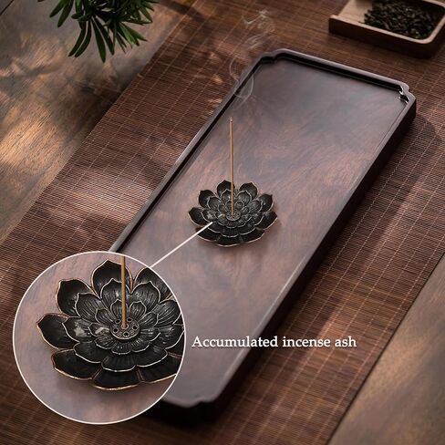 Incense Burner, Incense Holder for Sticks, Brass Lotus Incense Base with Removable Ash Catcher for Home Decor, Meditation, Yoga and Divination in Kuwait