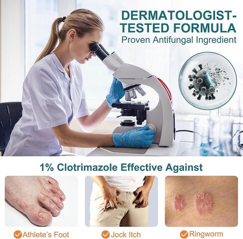 Antifungal Cream for Jock Itch, Athlete’s Foot & Ringworm – 1% Clotrimazole Cream, Relieves Burning, Scaling, Itching & Cracking, Ringworm Treatment for Humans (3.5 Ounce) in Saudi Arabia
