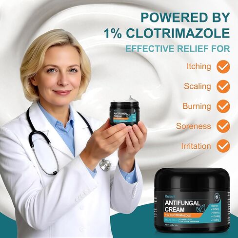 Antifungal Cream for Jock Itch, Athlete’s Foot & Ringworm – 1% Clotrimazole Cream, Relieves Burning, Scaling, Itching & Cracking, Ringworm Treatment for Humans (3.5 Ounce) in Saudi Arabia