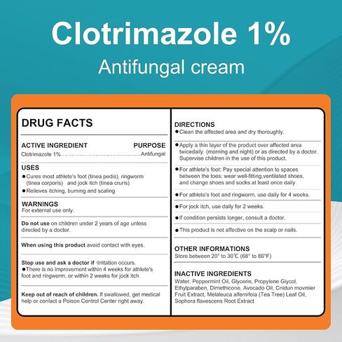 Antifungal Cream for Jock Itch, Athlete’s Foot & Ringworm – 1% Clotrimazole Cream, Relieves Burning, Scaling, Itching & Cracking, Ringworm Treatment for Humans (3.5 Ounce) in Saudi Arabia