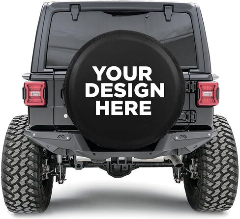 PVC Leather Custom Spare Tire Cover - Durable Personlized Tire Cover with Your Logo Photo Design - Heavy Duty Spare Tire Covers Compatible for Jeep Wrangler Trailer SUV Bronco RV in Saudi Arabia