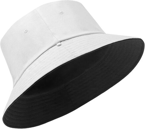 Oversize XXL Bucket Hat, Reversible Cotton Fisherman Hats, Unisex Double Side Wear Bucket Sun Hats with Chin Strap in Saudi Arabia