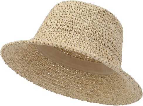 Moriah Ladies’ Crochet Bucket Hat – 100% Paper, Sun Protection, Packable & Adjustable | Beach Casual Daily in Saudi Arabia