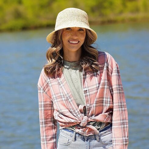 Moriah Ladies’ Crochet Bucket Hat – 100% Paper, Sun Protection, Packable & Adjustable | Beach Casual Daily in Saudi Arabia