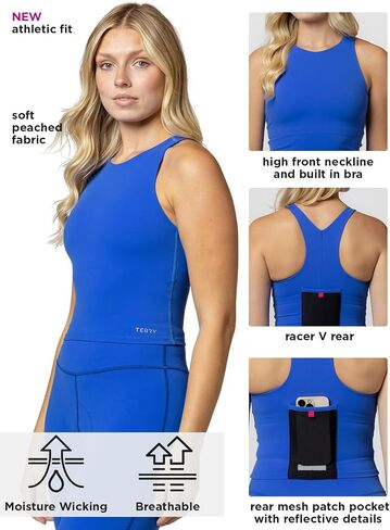 Terry Adapt Bike Tank Top for Women Cycling Jersey with Built in Bra | Sleeveless Racerback Style | Athletic Fit in Kuwait