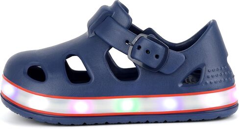 Toddler Wide Toe Box Sandals for Boys & Girls,Children's Closed Toe Light Up Water Sandal with Adjustable Strap in Saudi Arabia