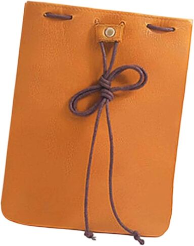 Coin Purse Drawstring Pouch 18x14 cm (7.1x5.5 in) PU Leather Mini Earphone Holder for Keys & Small Items in Saudi Arabia