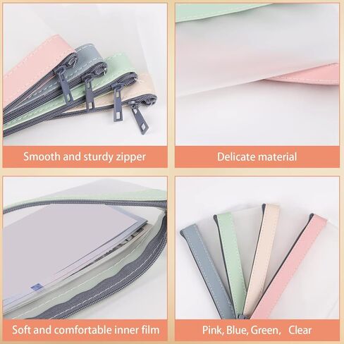 6Pcs Money Bag, 8.7x4.1 Inch PVC Money Pouches for Cash with Zipper, Clear Envelope Pouch for Collectors Pouches for Cash with Zipper in Saudi Arabia