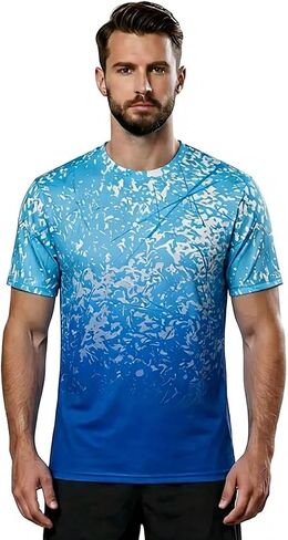 Men's Athletic T-Shirts Moisture Wicking Cooling Performance Quick Dry Short Sleeve Workout Gym Top Running Tees in Kuwait