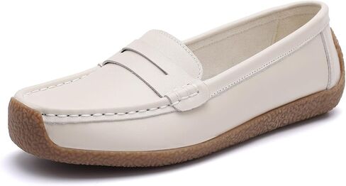 Women's Microfiber Leather Penny Loafers Slip-Ons Cute Business Casual Dress Shoes Work Office Flats Everyday Walking Shoes Driving for Women in Saudi Arabia