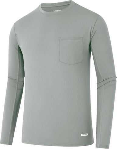 Men's Long Sleeve Sun Protection Pocket Shirts UPF 50+ Rash Guard Shirt for Fishing Running Workout Lightweight in Saudi Arabia