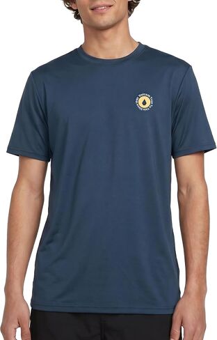 Volcom Men's Short Sleeve Rashguard- UPF 50+ Sun Protection, Quick-Dry Moisture Control, Deepblue, Large in Kuwait