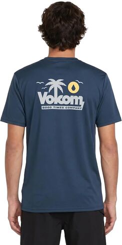 Volcom Men's Short Sleeve Rashguard- UPF 50+ Sun Protection, Quick-Dry Moisture Control, Deepblue, Large in Kuwait