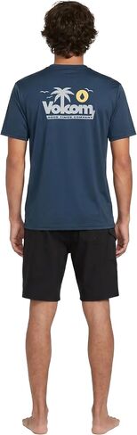 Volcom Men's Short Sleeve Rashguard- UPF 50+ Sun Protection, Quick-Dry Moisture Control, Deepblue, Large in Kuwait